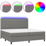  box spring s madracem LED tamnosivi 200x200 cm tkanina | shoptok.hr