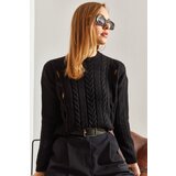 Bianco Lucci women's braided patterned knitwear sweater Cene