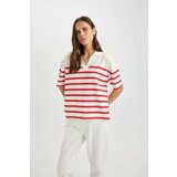 Defacto Relax Fit Polo Collar Striped Short Sleeve Polo T-Shirt cene