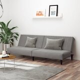 vidaXL Kavč dvosed z ležiščem svetlo siv žamet | Shoptok.si