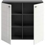 MID.YOU Komoda Monte, Bela, Antracit | Shoptok.si