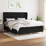  Krevet s oprugama i madracem crni 160x200 cm od tkanine | shoptok.hr
