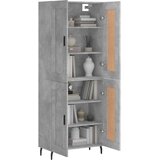 vidaXL Visoka komoda siva betona 69 5x34x180 cm od konstruiranog drva | shoptok.hr