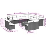  14-dijelni set vrtnih sofa od poliratana s jastucima sivi | shoptok.hr
