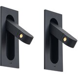 QAZQA Set van 2 moderne wandlampen zwart incl. LED en USB-C poort - Hilton Cene