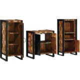 vidaXL Set namještaja za kupaonicu 3 pcs Čvrsto reciklirano drvo | shoptok.hr