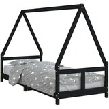  Za dječji krevet crni 80 x 200 cm od masivne borovine | shoptok.hr