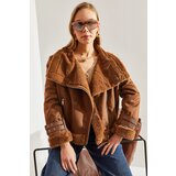 Bianco Lucci Women's Suede Coat with Buckled Sleeves | Eponuda.ba