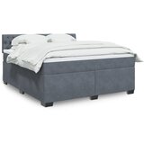 vidaXL Box spring postelja z vzmetnico temno siva 180x200 cm žamet | Shoptok.si