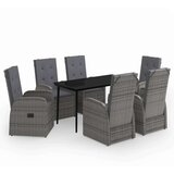  7-dijelni vrtni blagovaonski set s jastucima sivi | shoptok.hr