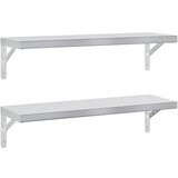 Maison Chic 2 kosi Stenske Police - Viseče police 75x23,5 cm srebrna nerjaveče jeklo, (21758732) | Shoptok.si