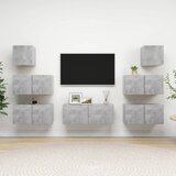  7-dijelni set TV ormarića siva boja betona od iverice | shoptok.hr