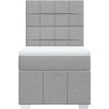 vidaXL Box spring postelja z vzmetnico svetlo siva 80x200 cm blago | Shoptok.si