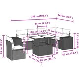  7-dijelni set vrtnih sofa sivi od poliratana | shoptok.hr