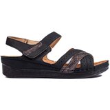 Shelvt Women's Black Velcro Sandals | Shoptok.si