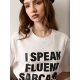 Sinsay Pamučna majica s natpisom | shoptok.hr