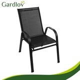 Gardlov set vrtnih stolica, 4 kom, metalni okvir, crne Slike