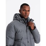 Ombre Men's lightweight jacket with mesh lining and hood - grey | shoptok.hr