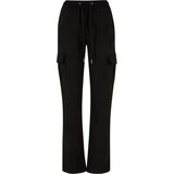 Urban Classics Women's Cargo Twill High Waisted Trousers - Black | shoptok.hr