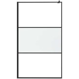 Pregrada za tuširanje 115 x 195 cm s mutnim staklom ESG crna | Eponuda.ba