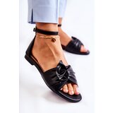 EVENTO Fashionable Women's Leather Sandals Black Astana | shoptok.hr