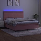  box spring s madracem LED ružičasti 180x200cm baršunasti | shoptok.hr