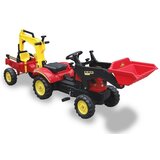 Lean_Toys Traktor s prikolico in žlico na pedala Benson Rdeča lea | Shoptok.si