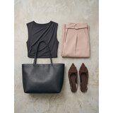 Sinsay Wide leg hlače s remenom od tech-poly materijala Slike