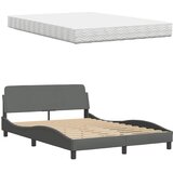  Krevet s madracem Hanko tamnosivi 120 x 200 cm od tkanine | shoptok.hr