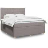  Krevet s oprugama i madracem smeđesivi 200x200 cm od tkanine | shoptok.hr