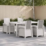  Vrtni set za objed 5 kom. Bijela i svjetlosiva PP 150 cm | shoptok.hr