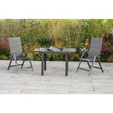 Gardenson Raztegljiva Vrtna Miza Ambia, Steklo, Aluminij, 80-120x70 | Shoptok.si
