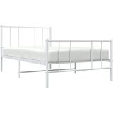  Metalni okvir kreveta uzglavlje i podnožje bijeli 80x200 cm | shoptok.hr