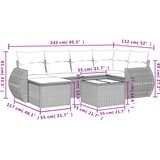  7-dijelni set vrtnih sofa svjetlosivi od poliratana | shoptok.hr