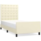  Okvir za krevet s uzglavljem krem 90x200 cm od umjetne kože | shoptok.hr