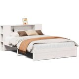 vidaXL Krevet s regalom z knjige bez madraca bijeli 140x190cm borovina | shoptok.hr