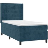  box spring s madracem LED tamnoplavi 90x200 cm baršun | shoptok.hr