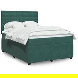 Maison Chic Box spring postelja - Vzmetna postelja z vzmetnico temno zelena 160x200 cm žamet SL23847, (21890226) | Shoptok.si