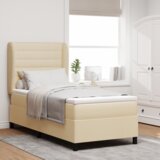 Box Spring Krevet s Madracem Krem 90x200 cm Tkanina | shoptok.hr