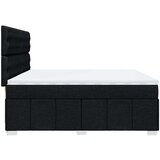 vidaXL Box spring postelja z vzmetnico črn 200x200 cm blago | Shoptok.si