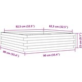  Vrtna sadilica bijela 90 x 90 x 23 cm od masivne borovine | shoptok.hr