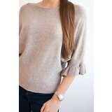 Kesi Włoski Women's sweater with decorative cuff fango | Shoptok.si