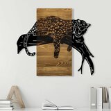 Wallity leopard walnutblack decorative wooden wall accessory Cene