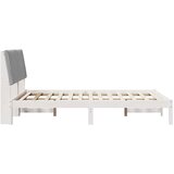  Konstrukcija postelje Bela 135 x 190 cm Masivno borovo les, (5000084103) | Shoptok.si