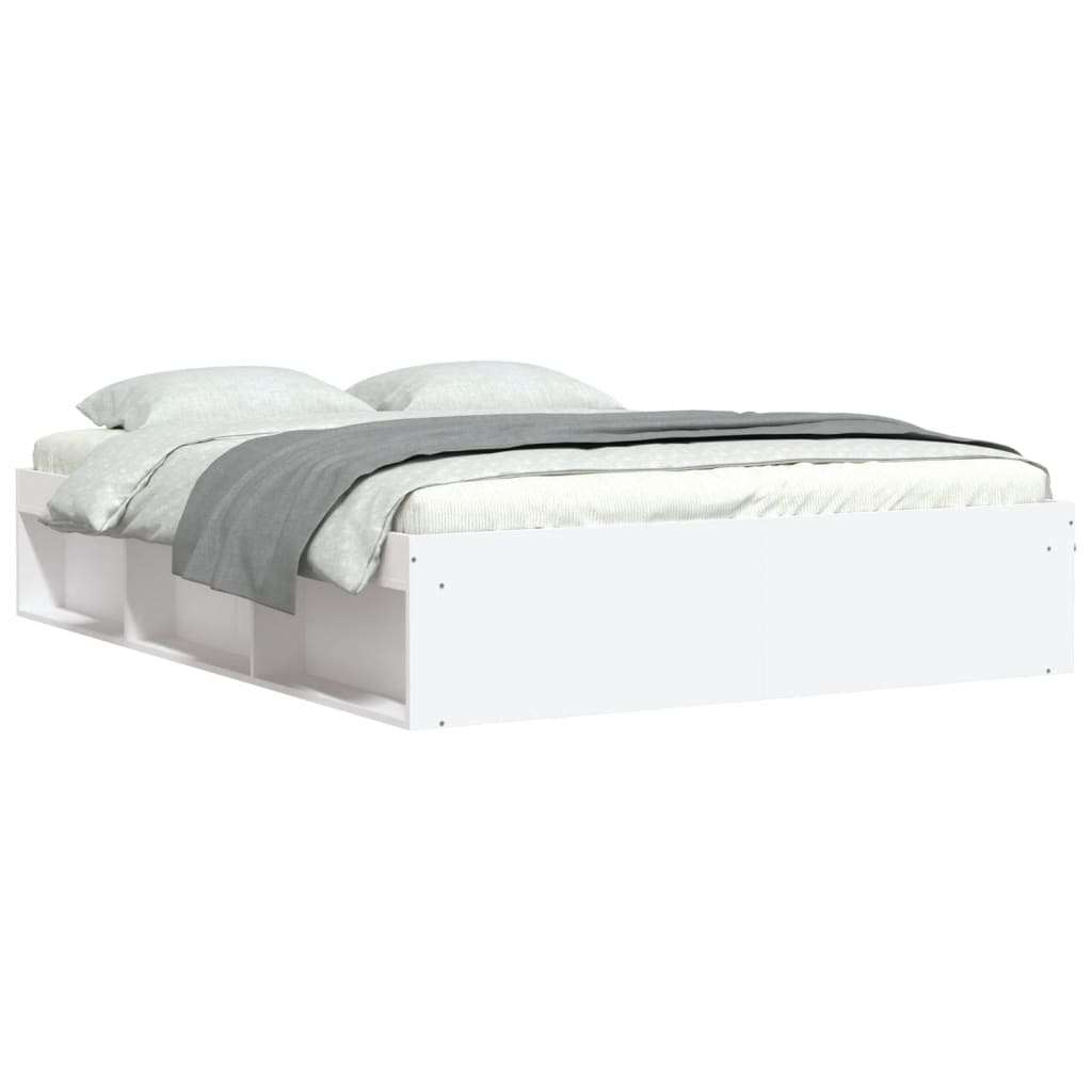 vidaXL Posteljni okvir bel 140x190 cm | Shoptok.si