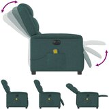 vidaXL Električni masažni naslonjač od tkanine tamnozeleni | shoptok.hr