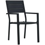  Vrtne stolice 4 kom crne HDPE s izgledom drva | shoptok.hr