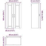 vidaXL Stenska kuhinjska omarica z vrati Sonoma hrast 60 x 31 x 100 cm | Shoptok.si