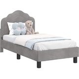  Okvir kreveta za malu djecu s naslonom Svjetlosiva 70 x 140 cm | shoptok.hr
