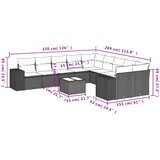  11-dijelni set vrtnih sofa od poliratana s jastucima bež | shoptok.hr